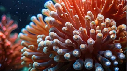 Naklejka na ściany i meble colorfull coral underwater background