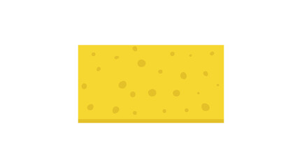 Flat vector illustration of a dishwashing sponge. Yellow washcloth, kitchen washing, and cleaning, homework concept isolated on white background.