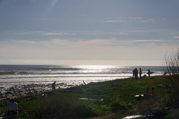 Enjoying a sunny winter surf day at Hammonds Meadow
