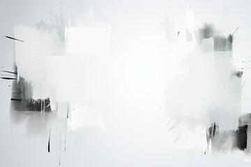 Simple white backdrop with strong strokes and shapes, room for text or artwork. Generative AI