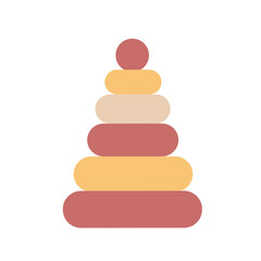 Vector pyramid isolated on a white background. Simple educational toy for kids. Colorful plaything.
