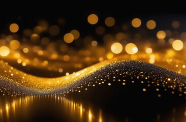  brilliant golden lights. Background for gift packaging advertising and web design. Generative AI