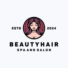 Beauty Girl Logo Feminine Vector, Women Spa And Salon Icon Symbol, Natural Beautiful Creative Vintage graphic Design.