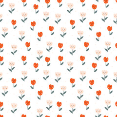 Seamless pattern with flowers. Vector illustrations