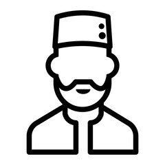 Ramadhan line icon. avatar muslim man icon