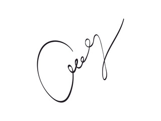 Handwritten abstract Signature scribble letter C for business certificate or note. Fake hand drawn Autographs. Doodle vector isolated illustration