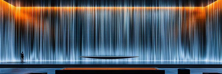 Magical water show at night, colorful fountains creating a spectacular and enchanting atmosphere