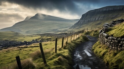 Generative AI image of Ireland landscape