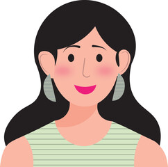 Flat Girl Character Avatar Design