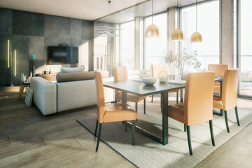 Cute Penthouse Open Area Loft - 3D Visualization