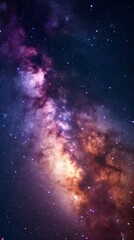 Purple Milky Way with Stars in Space Wallpaper