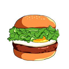 hamburger on a white background