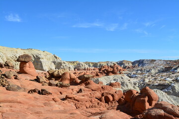 beautiful Toadstool Hoodos in Utah near Kanab, United States of America - tourist spot on a road trip