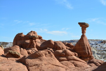 beautiful Toadstool Hoodos in Utah near Kanab, United States of America - tourist spot on a road trip
