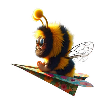 recommend clip art: cute bee gnome with honey watercolor