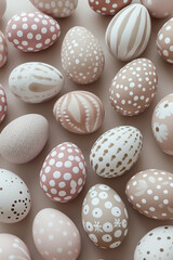 Fototapeta na wymiar Easter eggs. Pattern on eggs. Generative AI