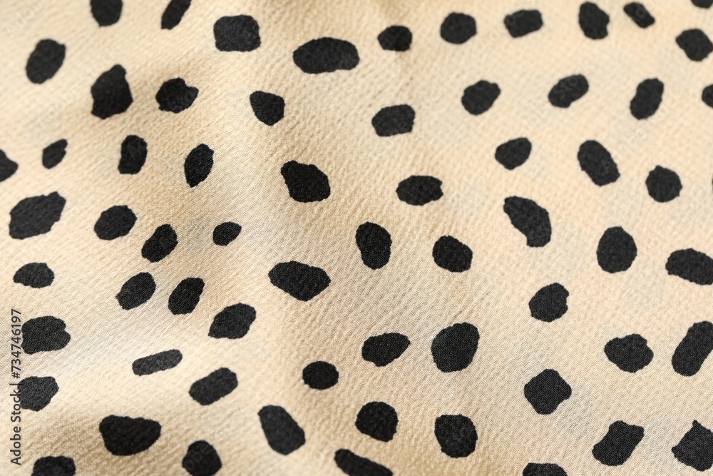 Poster Texture of polka dot fabric as background, top view