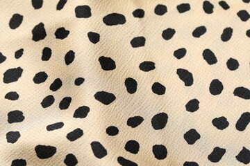 Texture of polka dot fabric as background, top view