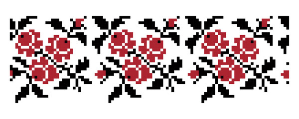 Ornament of Ukrainian embroidery. Vector illustration.