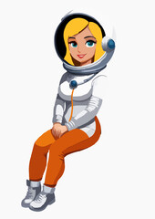 girls astronaut cartoon