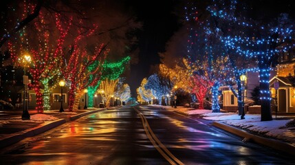 festive colorful holiday lights - obrazy, fototapety, plakaty