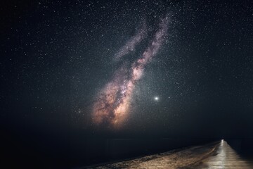 A Starry Night Unveiling the Majestic Milky Way’s Galactic Core Illuminating the Infinite Universe