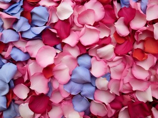 Pink and red rose petals