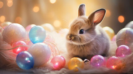 Fototapeta na wymiar Cute easter bunny background