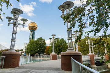 The Sunsphere in World's Fair Park in downtown Knoxville, Tennessee - obrazy, fototapety, plakaty