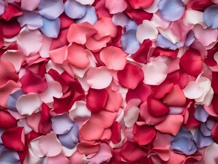 Pink and red rose petals