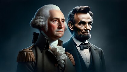 George washington and abraham lincoln portraits for presidents' day.