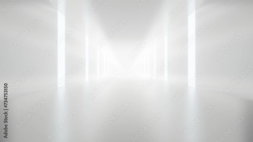 Poster abstract white futuristic geometric tunnel architecture