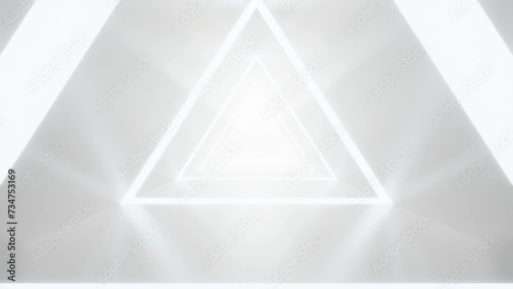 Poster abstract white futuristic triangle tunnel architecture