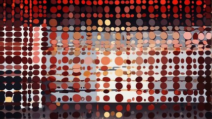 Fototapeta premium Abstract burgundy red colored gradient dots on plain black background from Generative AI