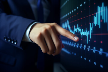 Businessman planning and strategy with data chart graph for trade stock.