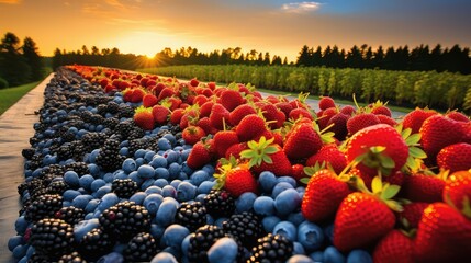 Fototapeta premium harvest berries on farm