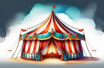 Watercolor circus illustration