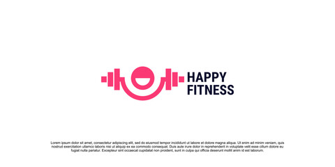 happy fitness logo, simple gym logo idea, company logo
