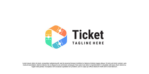 play ticket logo design, online ticket logo, company logo
