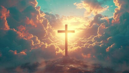 Cross Easter evening light Resurrection Radiance