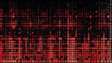 Abstract red gradient dots on plain black background from Generative AI