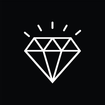 shine diamond icon on black