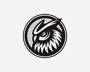 Owl logo. Night bird emblem design editable for your business. Vector illustration.