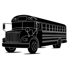 Silhouette school bus black color only