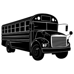 Silhouette school bus black color only