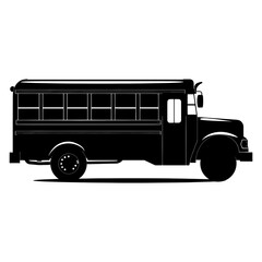 Silhouette school bus black color only