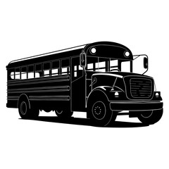 Silhouette school bus black color only