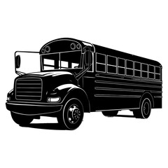 Silhouette school bus black color only