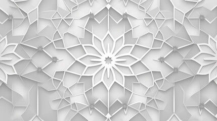 seamless light grey pattern traditional arabic - obrazy, fototapety, plakaty