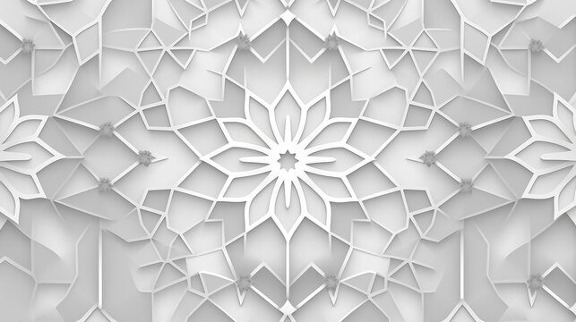 Fototapeta seamless light grey pattern traditional arabic
